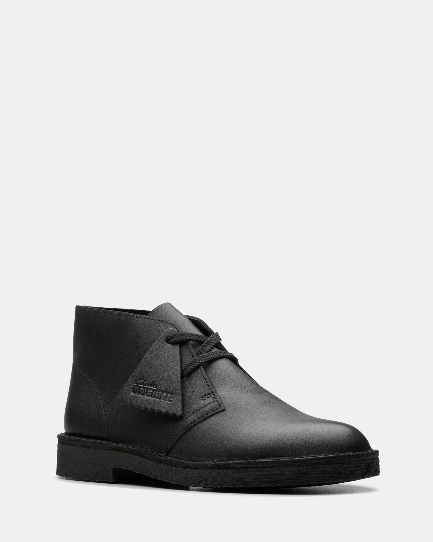 DESERT BOOT OLDER KIDS Black Leather