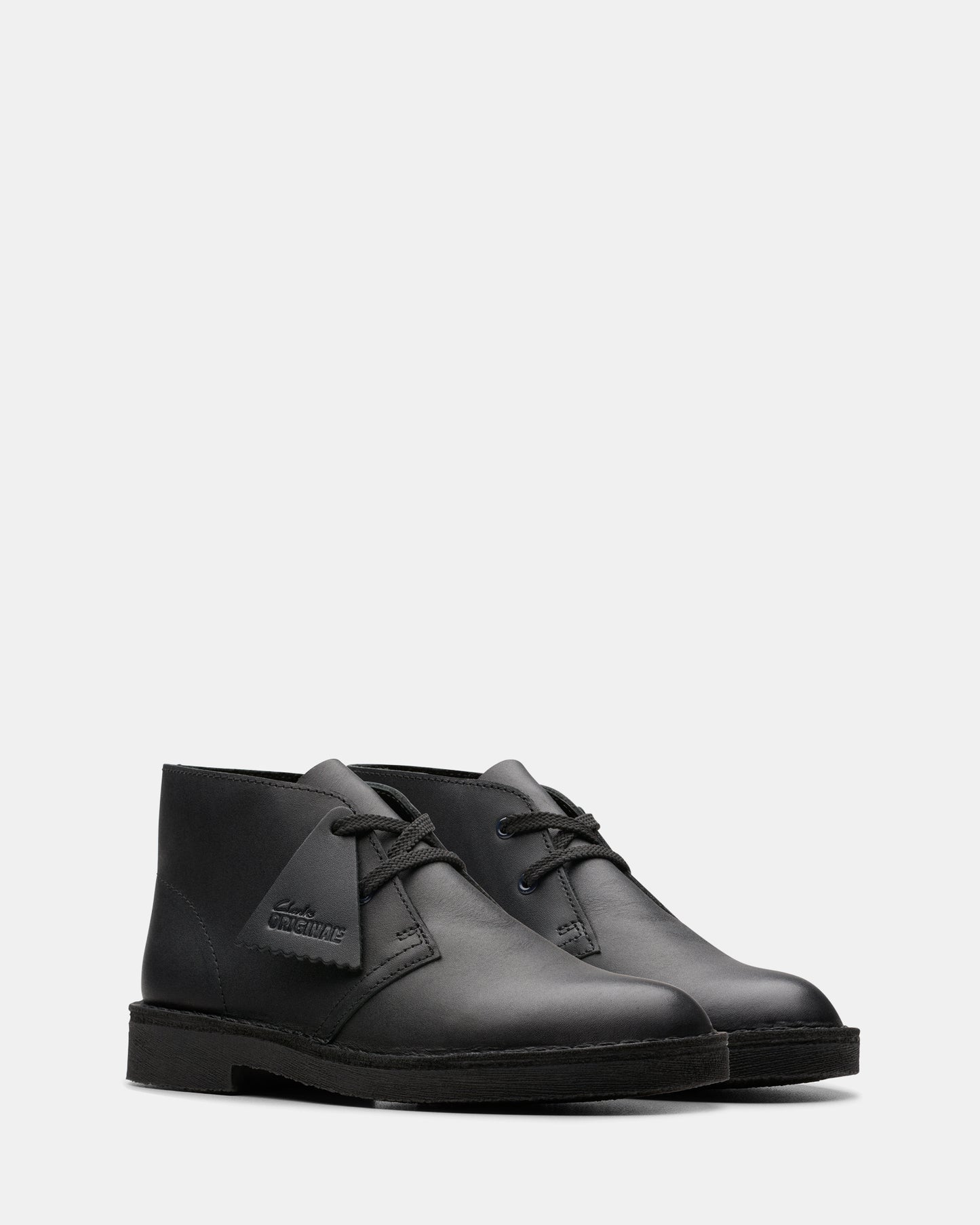 DESERT BOOT OLDER KIDS Black Leather