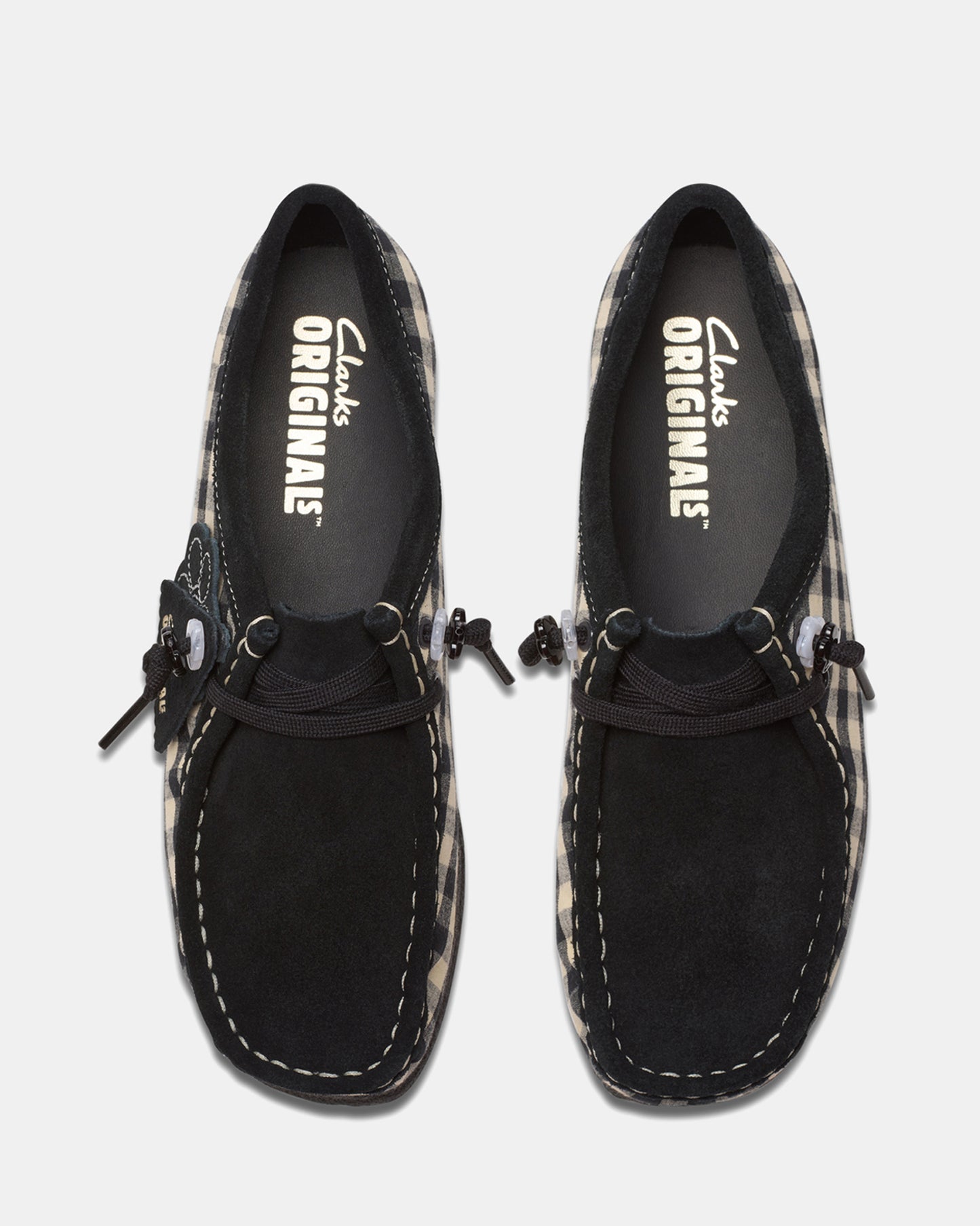 Wallabee. (w) Black/White Gingham
